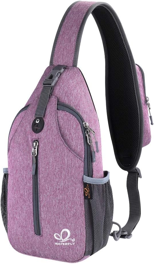 Detalle de WATERFLY Crossbody Sling Backpack: Compact, Flexible Daypack for Travel and Outdoors (Purple)