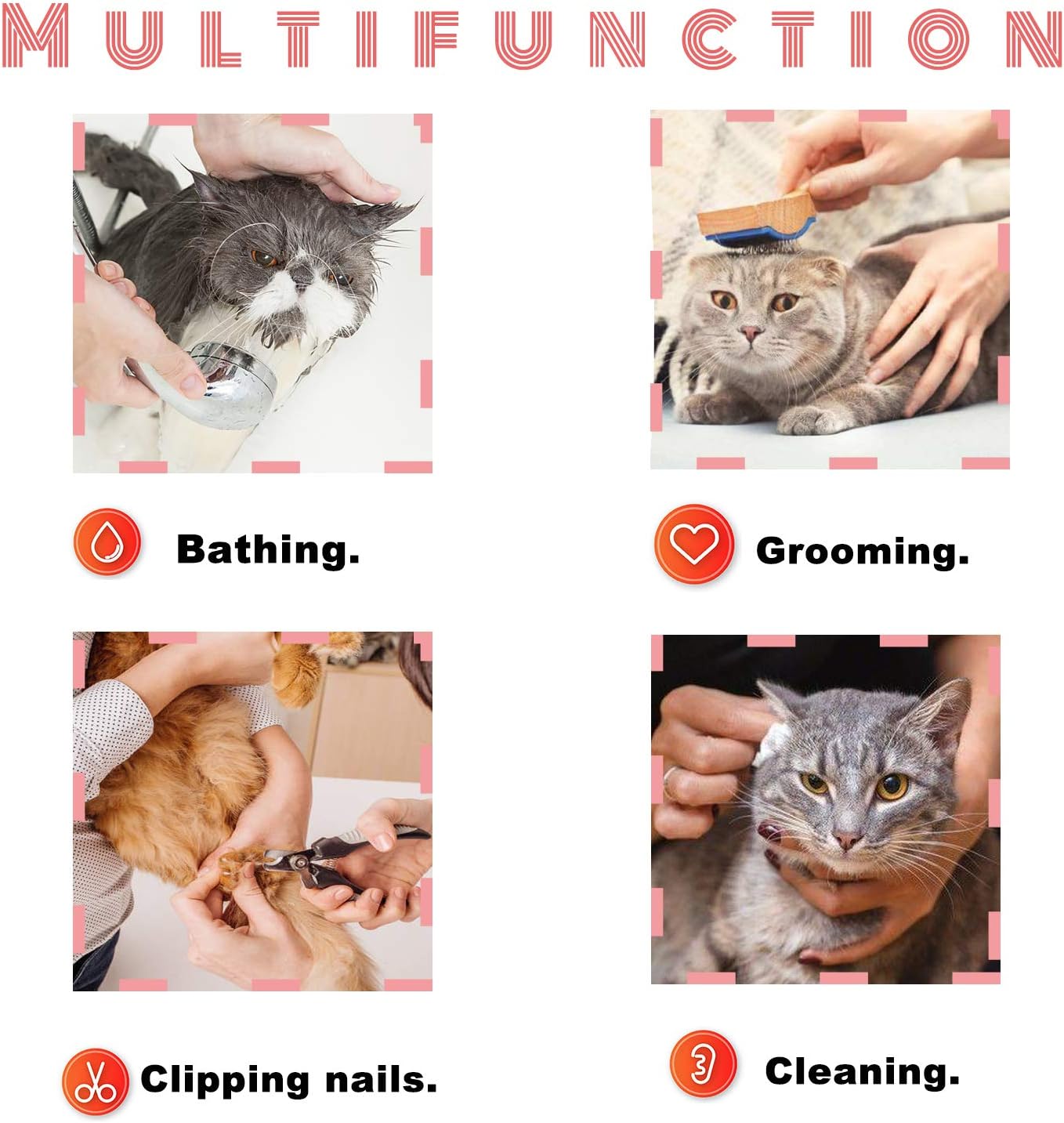 Thumbnail 3 de OHCOZZY Cat Muzzle with Breathable Mesh (Grey, M) – Safe Grooming for Biting or Licking