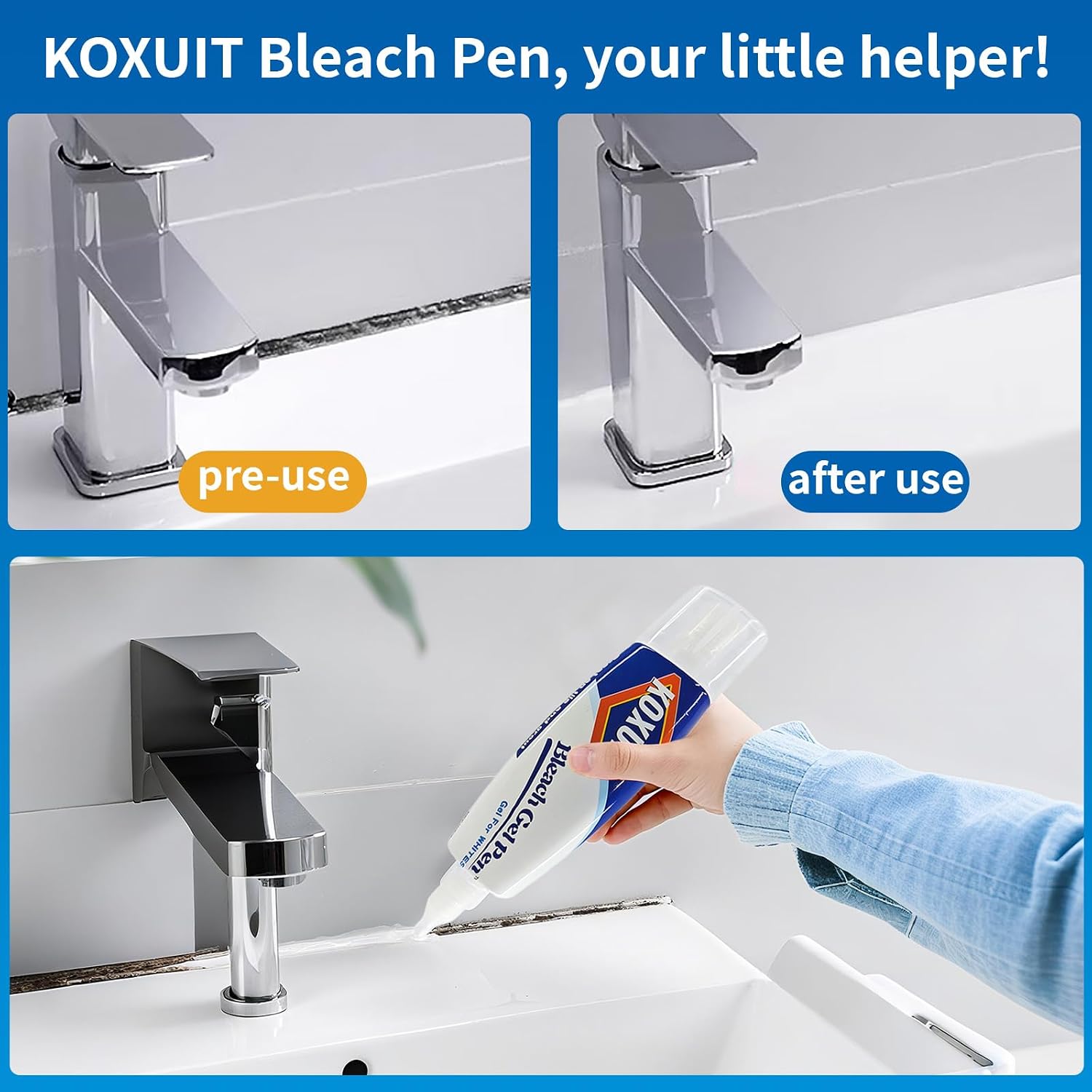 Thumbnail 5 de KOXUIT Portable Dual-Tip Bleach Pen for White Clothes & Grout (2-Pack)