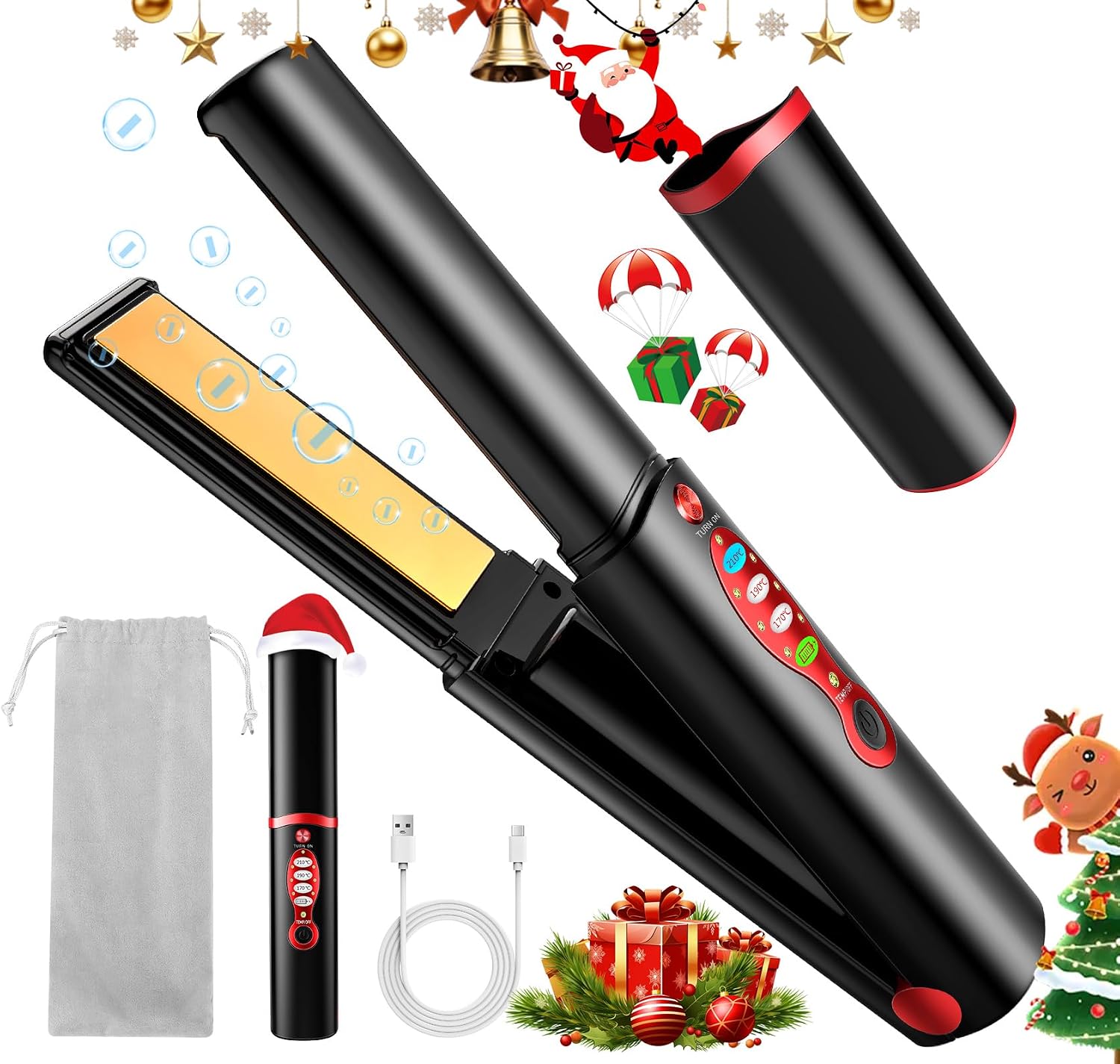 Detalle de Cordless Titanium hair straightener 410°F