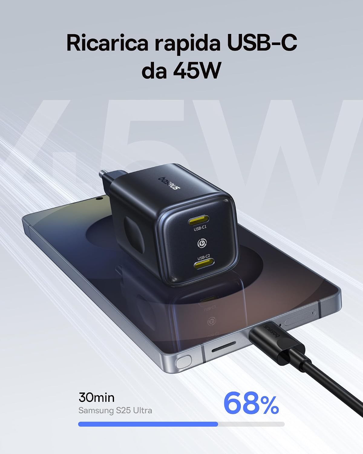 Thumbnail 2 de Baseus PicoGo II Caricatore USB C 45W
