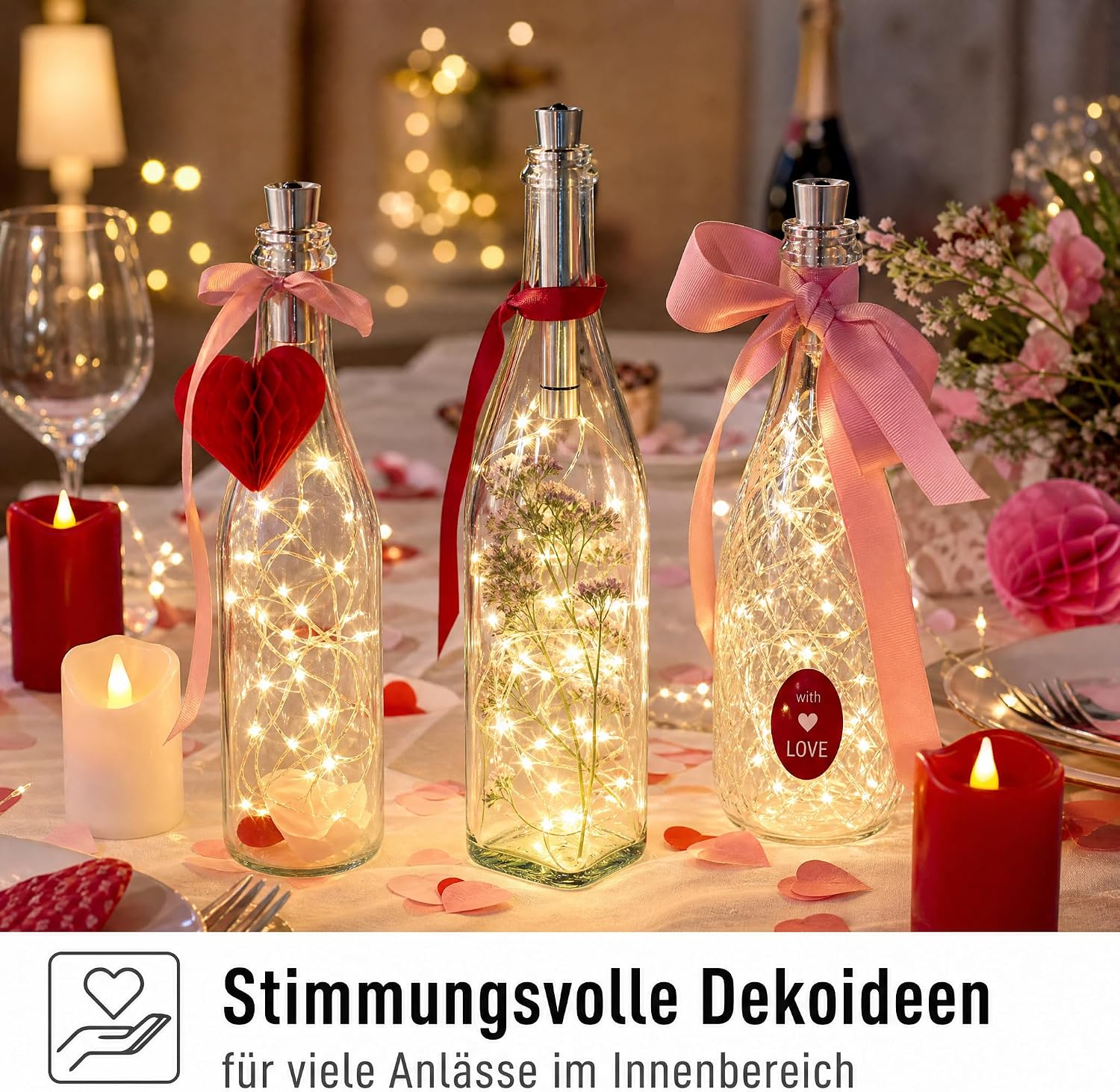 Thumbnail 5 de hellum LED Flaschen Lichterkette mit Timer – 40 Lichtquellen, 4 m, 2x AA Betrieb