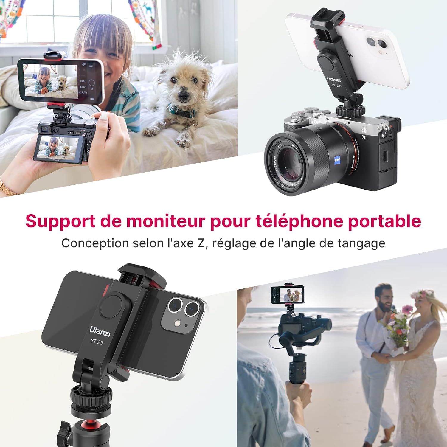 Thumbnail 1 de ULANZI ST-06S : adaptateur trépied pour smartphone avec chaussures froides doubles et rotation 360°