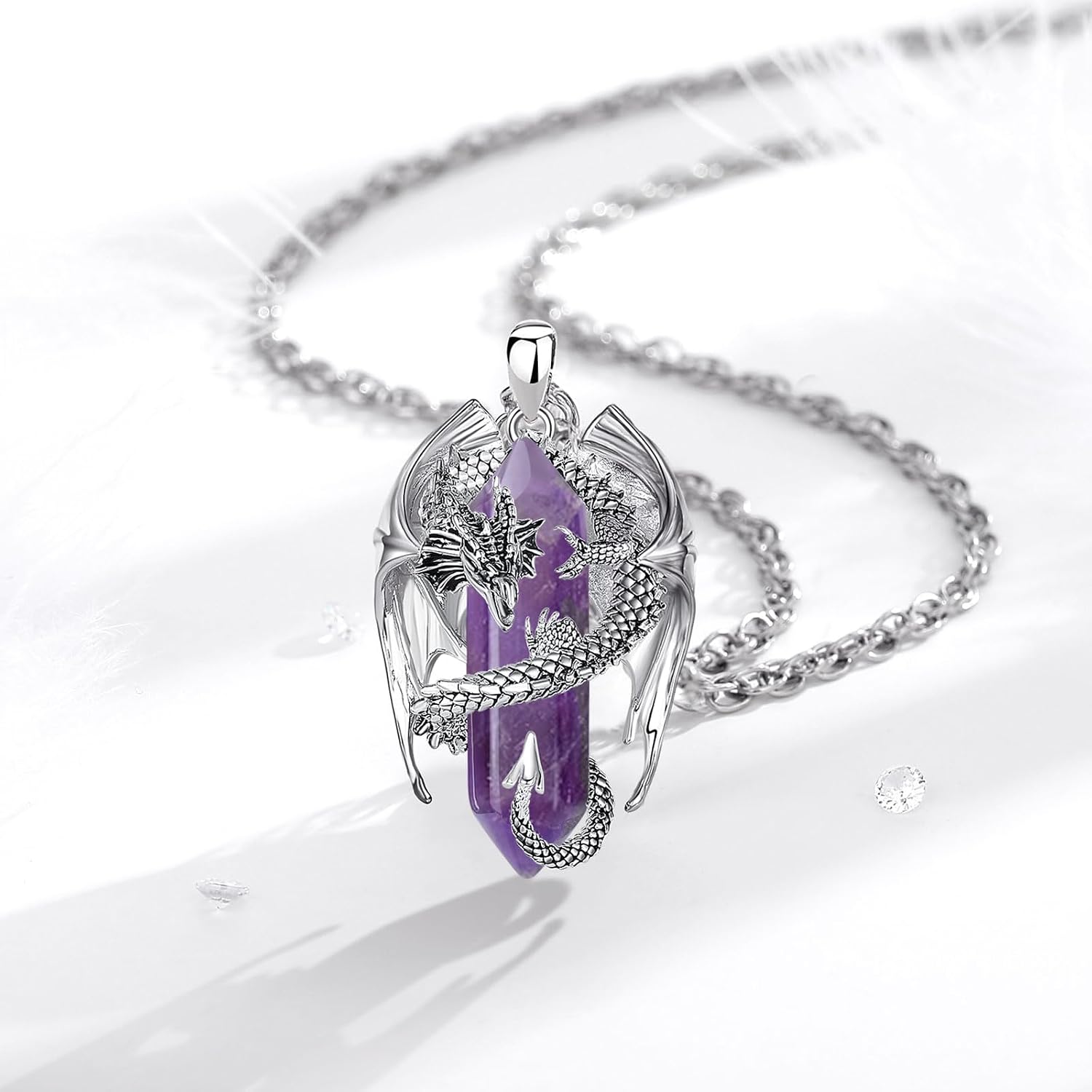 Detalle 2 de INFUSEU Kristall Drachen Kette