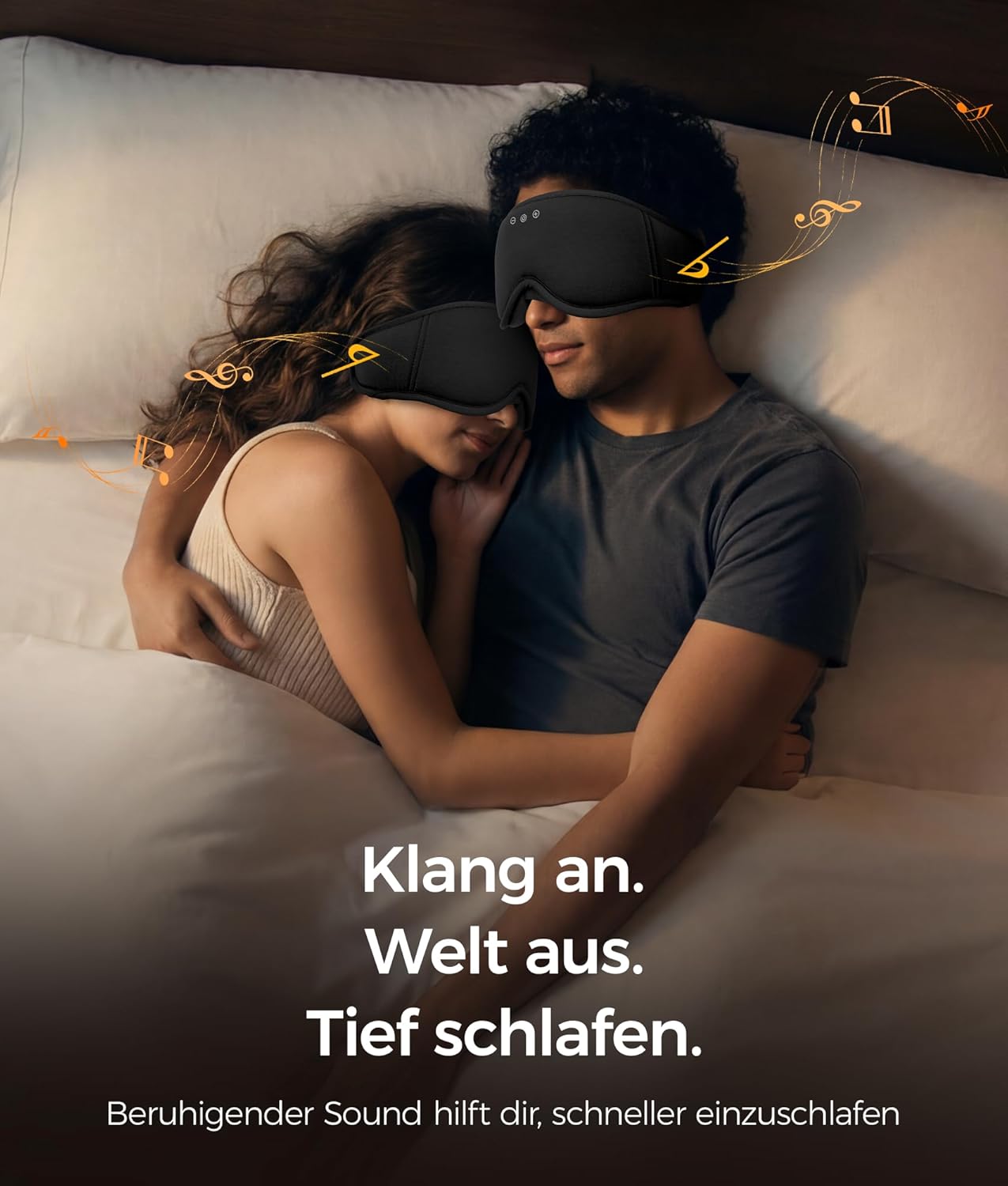 Detalle de LOVE EYE Bluetooth Schlafmaske mit Kopfhörern – 3D Augenmaske für Seitenschläfer, ultradünne Lautsprecher, Verdunkelung, Bamboo‑Baumwolle