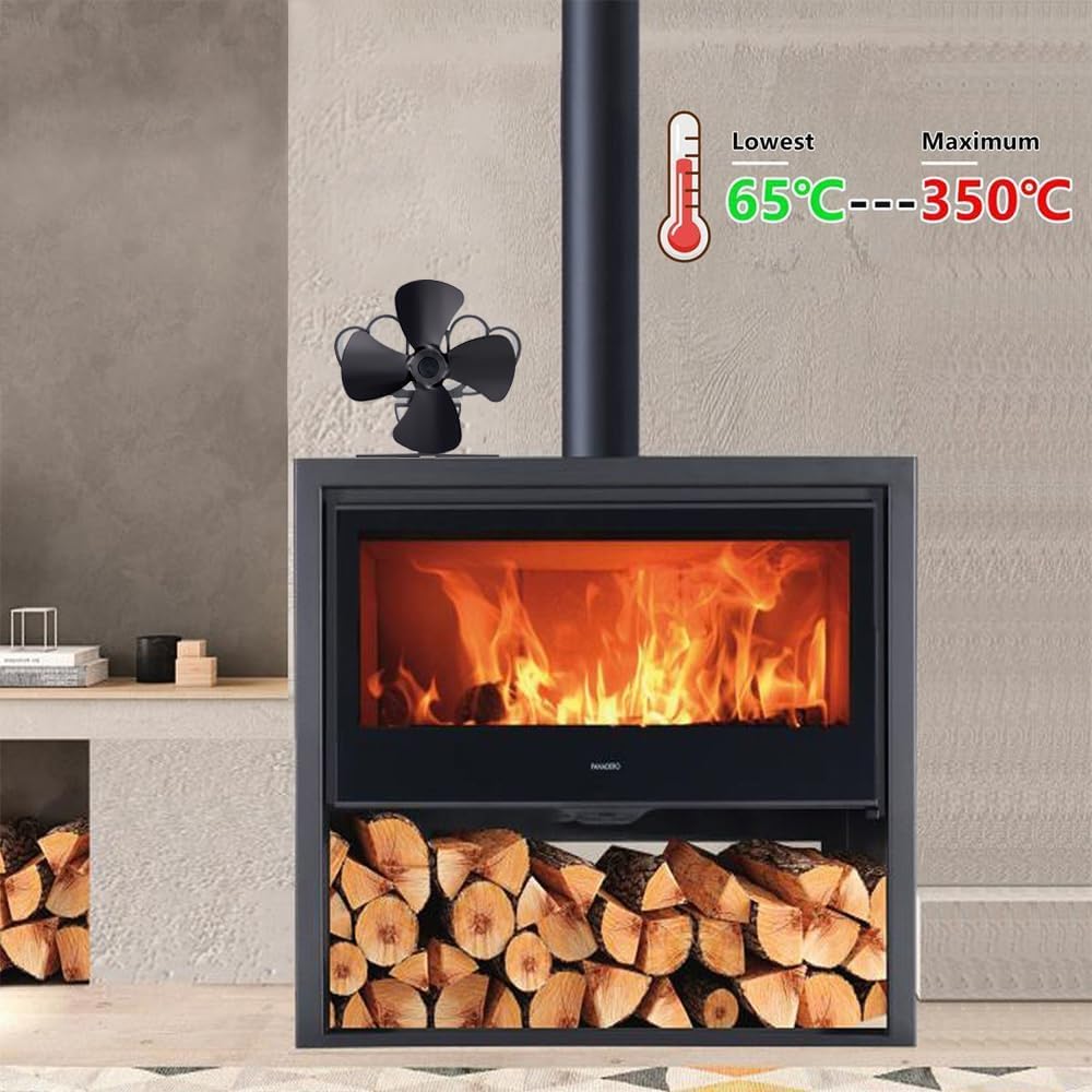 Detalle 2 de COMBIUBIU 4 Blade Mini Stove Fan for Woodburners