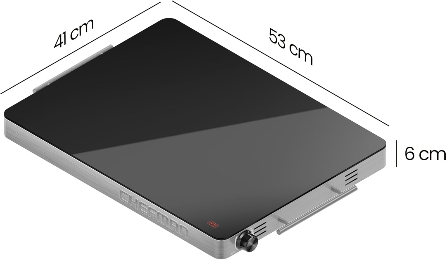 Thumbnail 6 de Chefman Electric Warming Tray with Adjustable Temperature Control (53 x 41 cm) – Glass-Top, Stainless Steel
