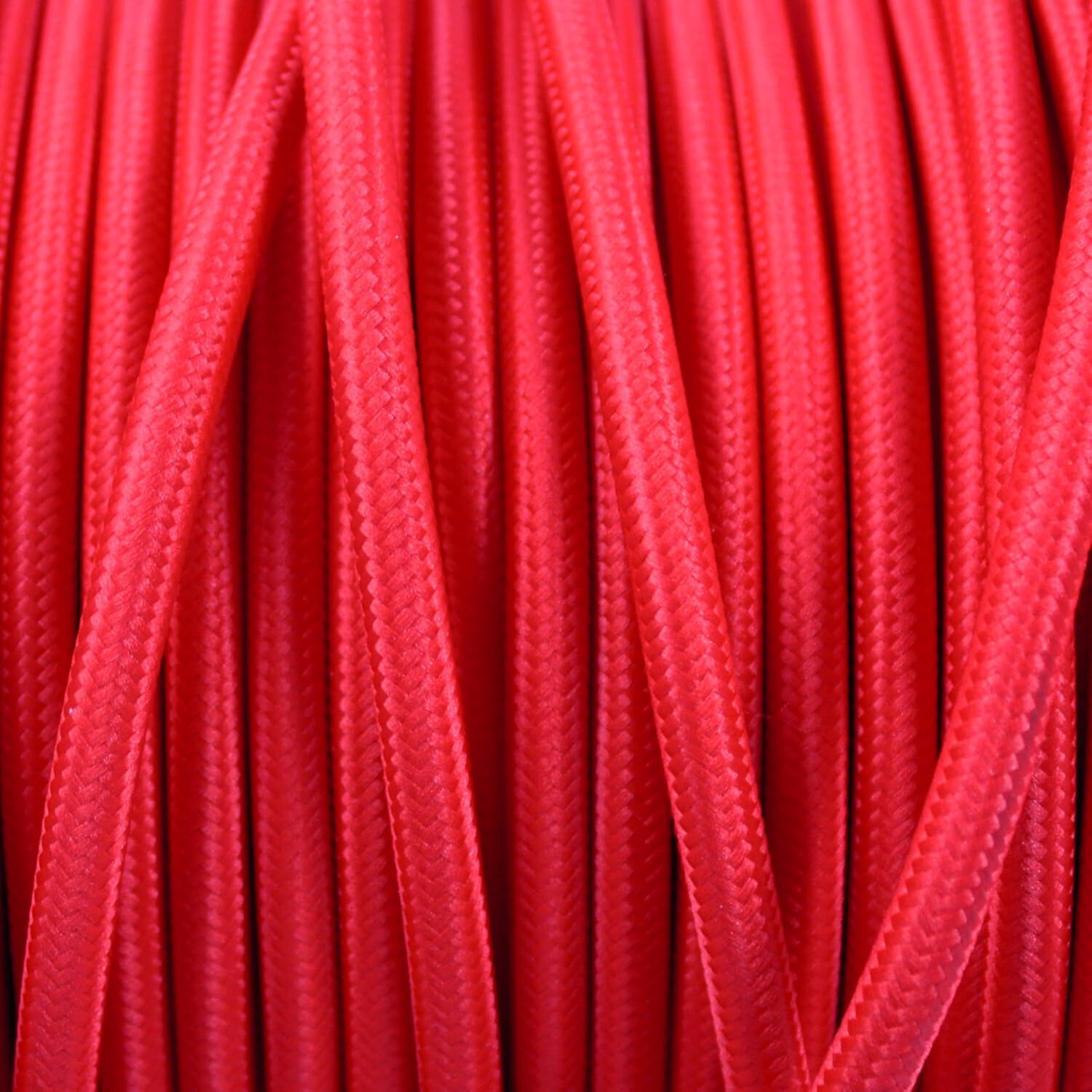 Detalle 2 de smartect Textilkabel Rot (10 m) Vintage Lampenkabel, 3-adrig (3 x 0,75 mm²) für DIY