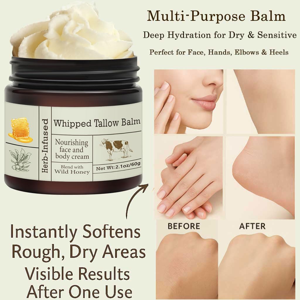 Thumbnail 5 de URQT Beef Tallow for Skin: Organic Grass-Fed Whipped Beef Tallow and Honey Balm