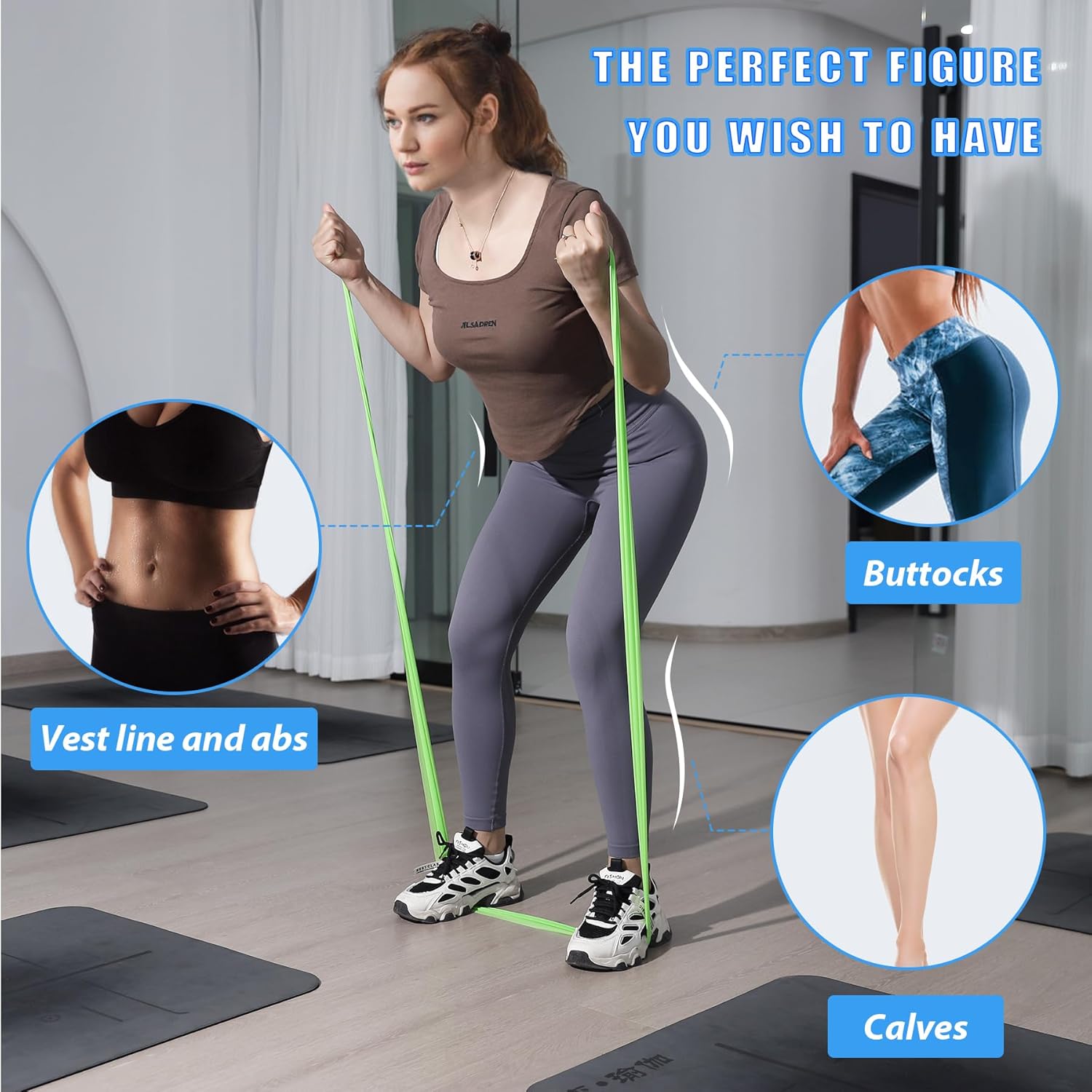 Detalle 2 de Hshbxd Resistance Bands 59 in 🧘♀