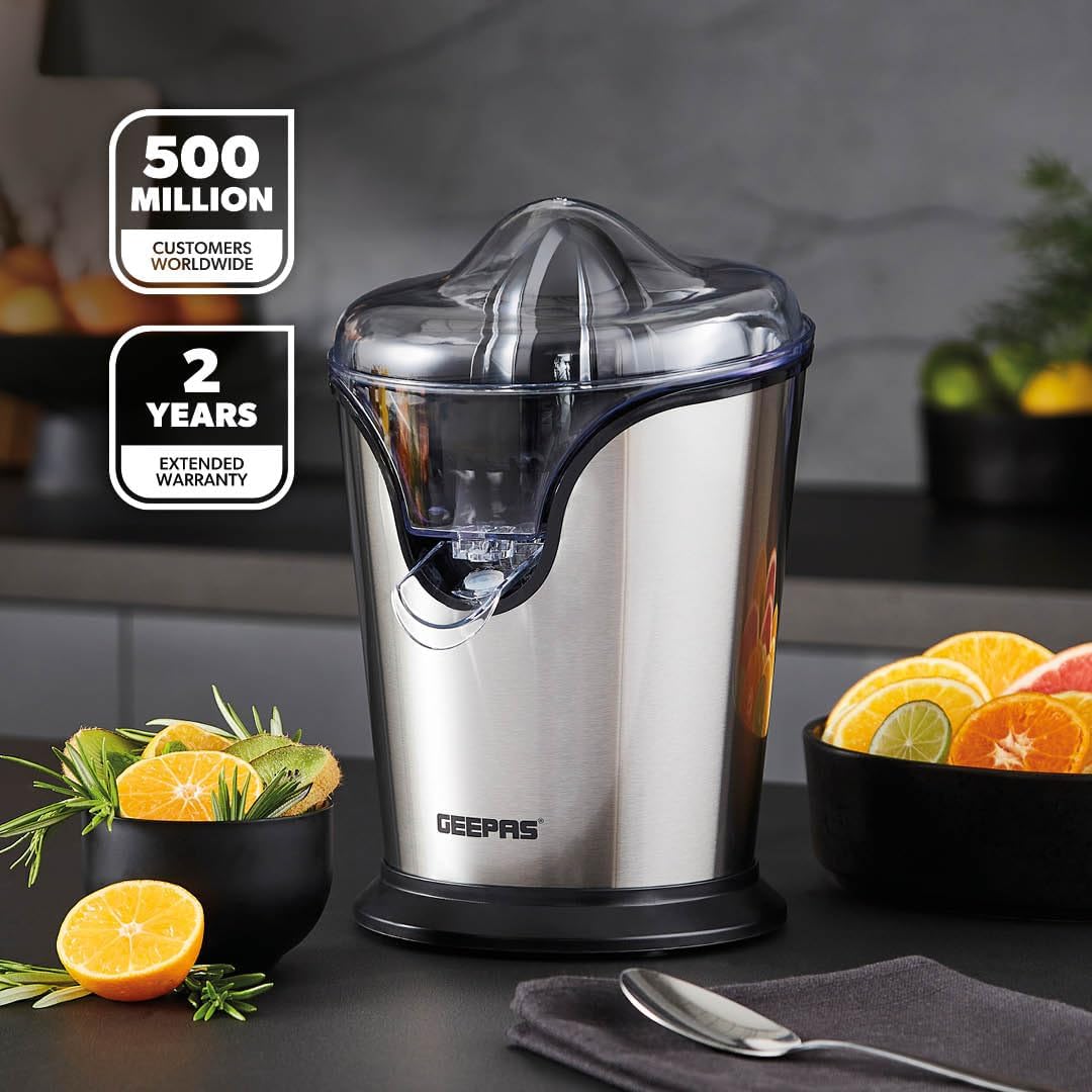 Thumbnail 1 de Geepas 100W Electric Citrus Juicer (Orange Juicer) with 2 Cones & Anti-Drip Spout