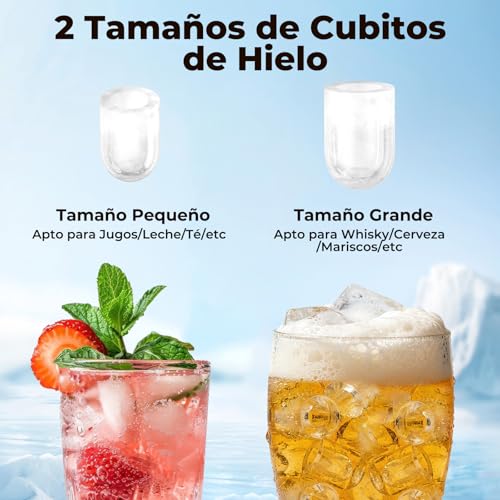 Thumbnail 2 de Acmeenjoy Máquina de Hielo Portátil para Hogar 12KG/24H, Autolimpieza, 2 Tamaños de Hielo, Tanque 1.2L (Negro)