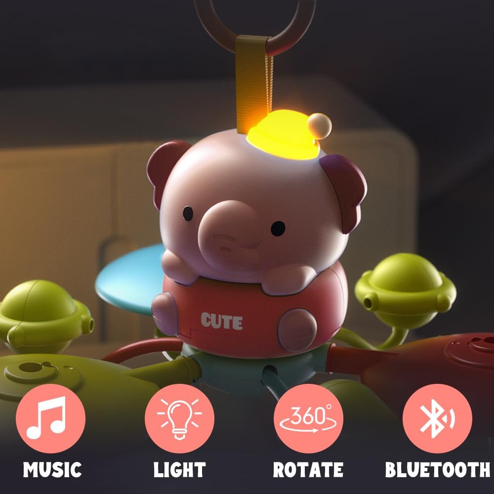 Thumbnail 3 de Baby Cot Mobile Toy with Light, Projector and Bluetooth (Pink-01)