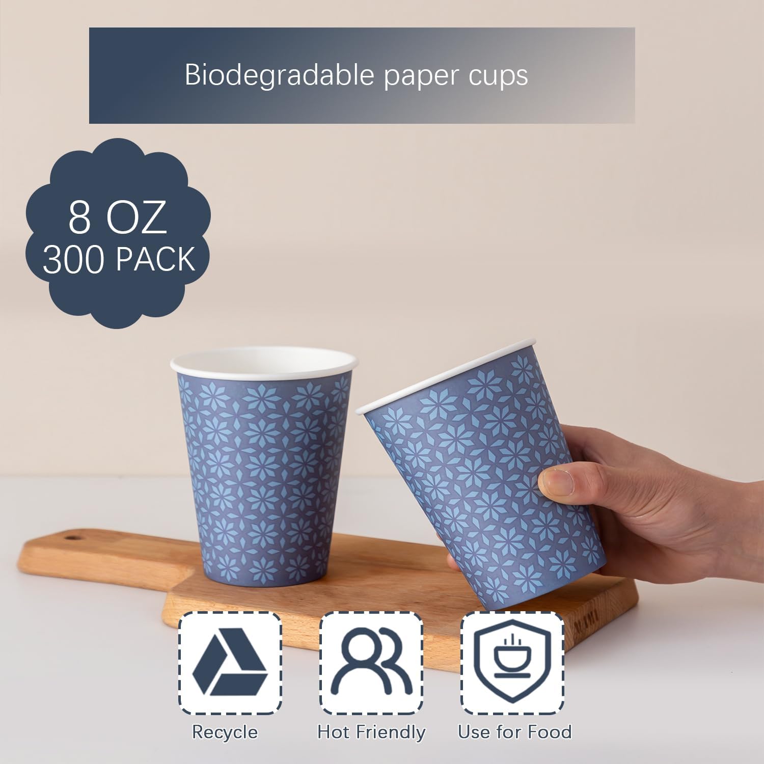 Detalle 2 de Clawsoff 300 Paper Cups 8 oz ⚡