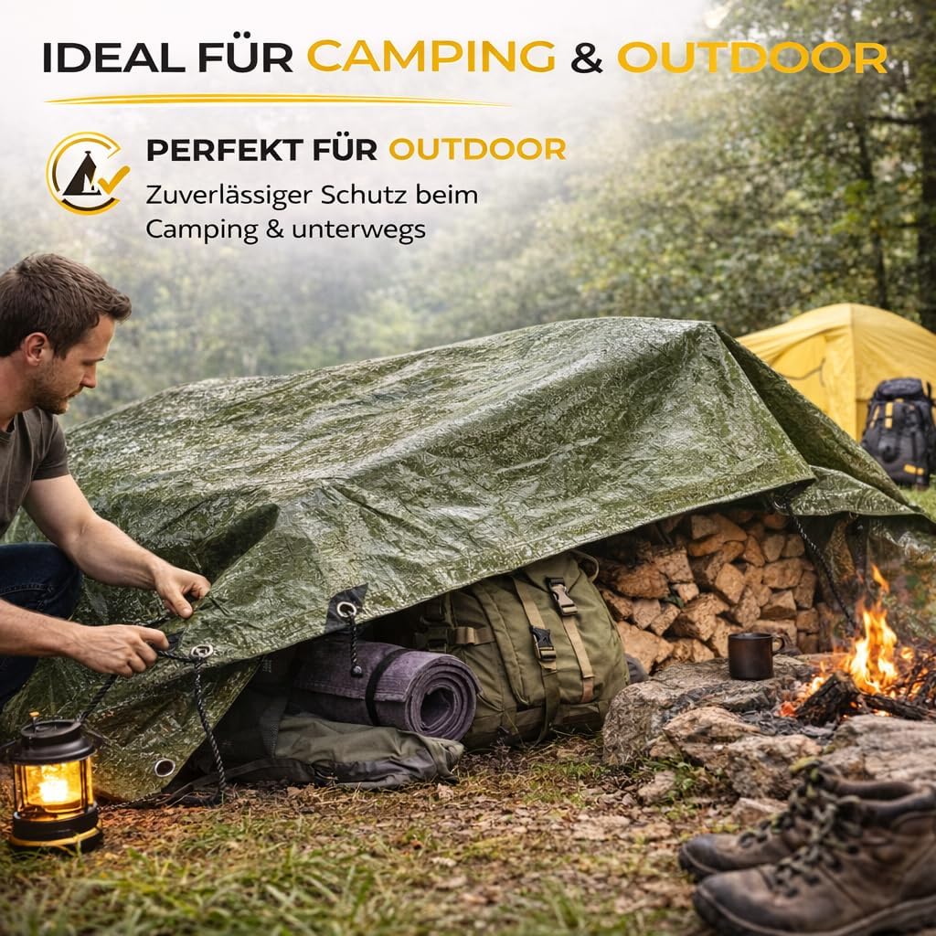 Thumbnail 3 de Telone di copertura toolmate 2 x 2 m verde con occhielli, impermeabile 200 g/m²