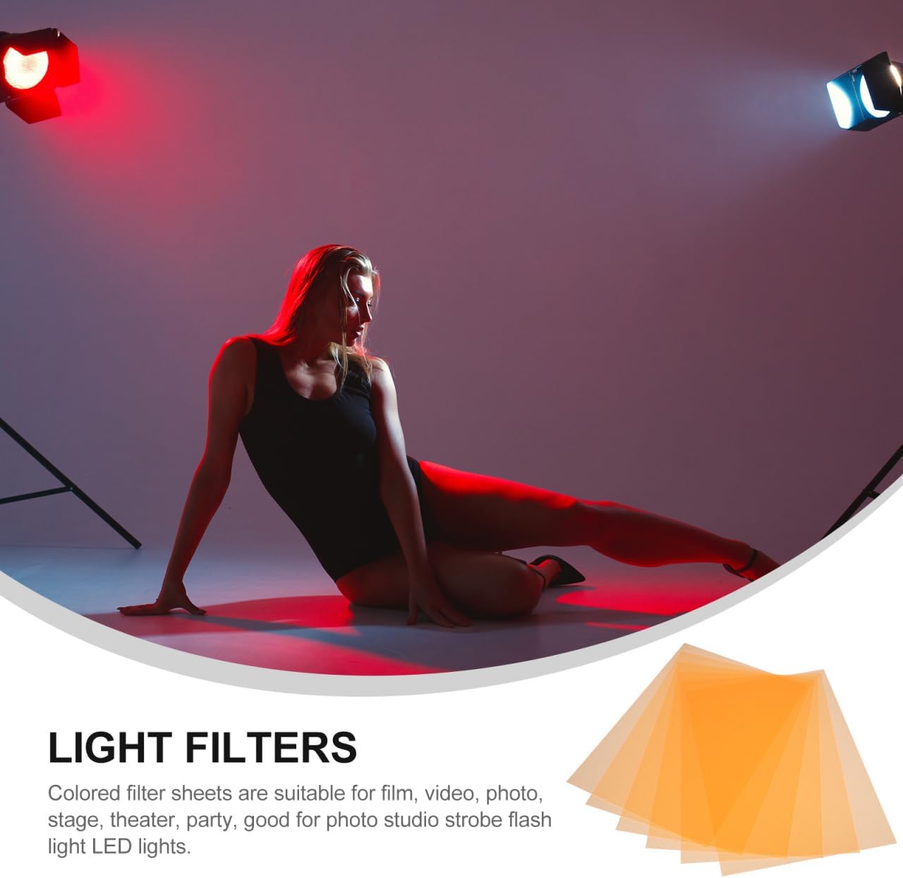 Thumbnail 4 de UKCOCO 6pcs Light Dimming Sheets: Orange Light Diffusion Gels for Photography and Classrooms (0.4mm, A4) – LightFilm PVC