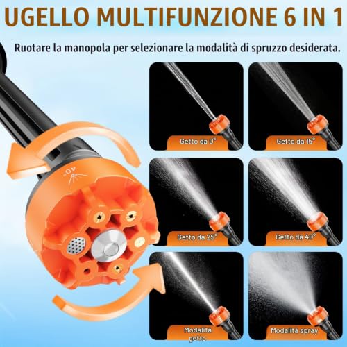 Detalle de Idropulitrice a Batteria Lemolifys: Potente, Portatile e Senza Fili per Auto, Giardino e Irrigazione