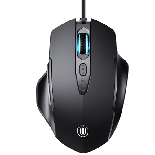 Detalle de Uineer Ratón óptico USB con cable, 7200 DPI ajustables y 6 botones