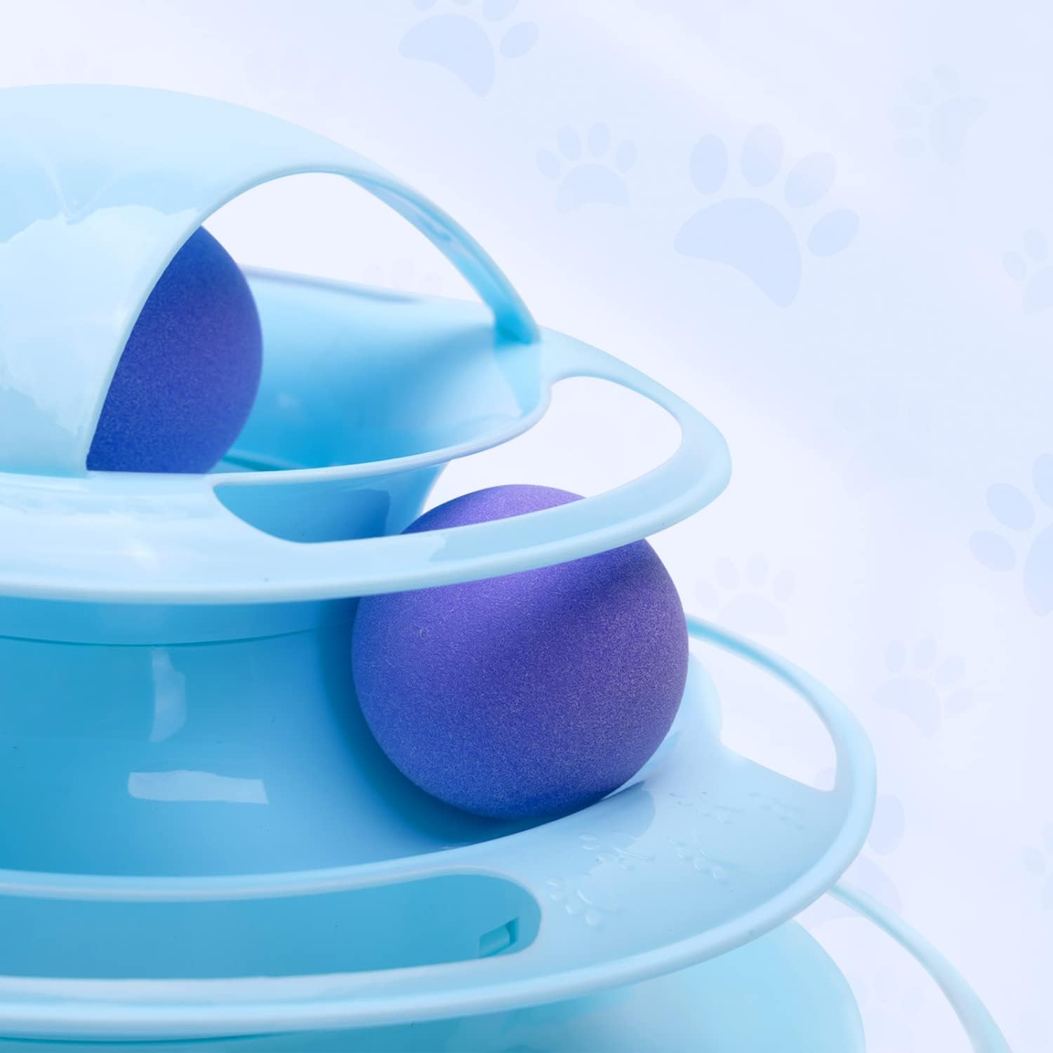 Thumbnail 4 de Nobleza: Jouet interactif pour chat à 4 pistes avec 3 boules colorées (25 x 16,5 cm)