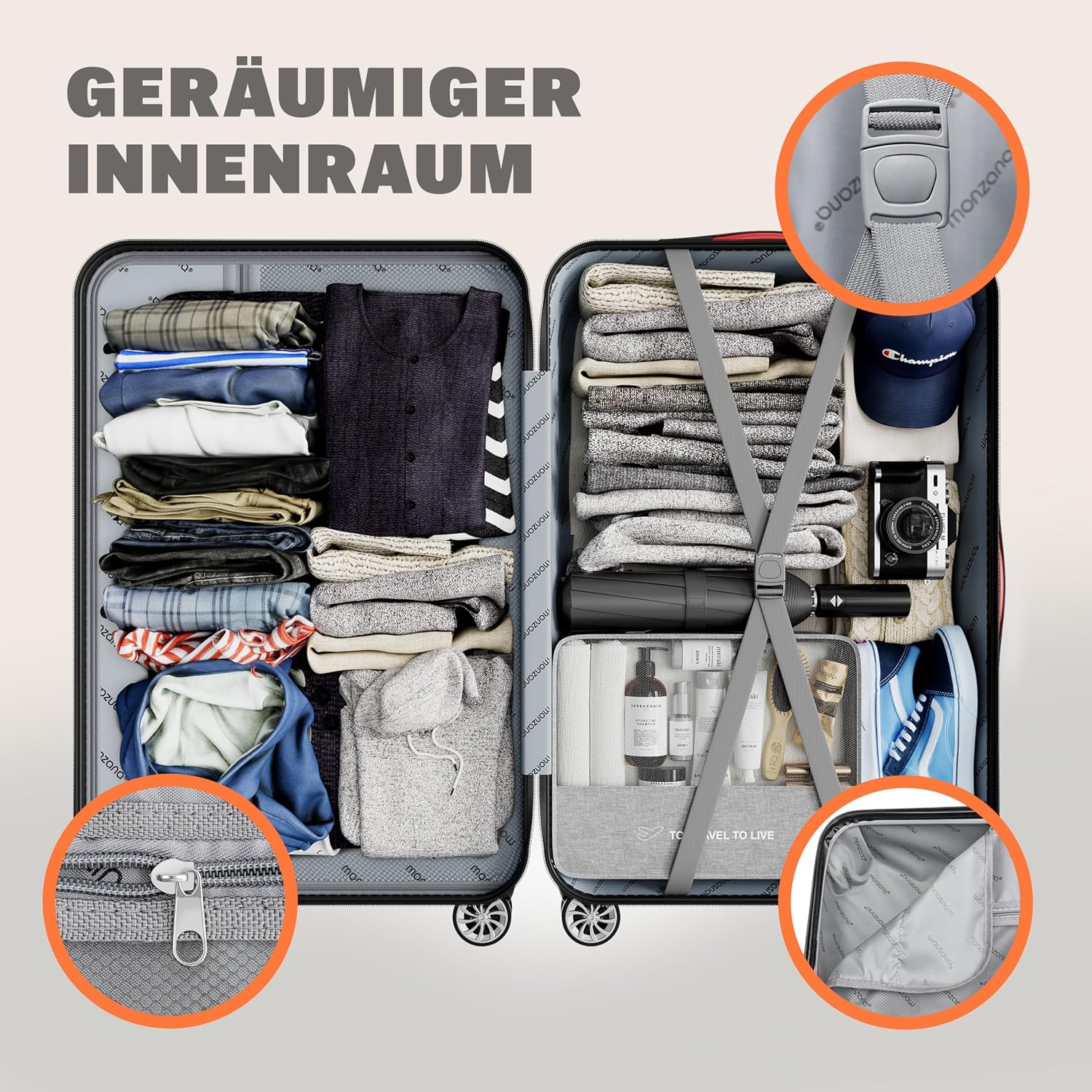 Thumbnail 5 de Monzana Kofferset Hartschalen M-L-XL 3tlg Grün