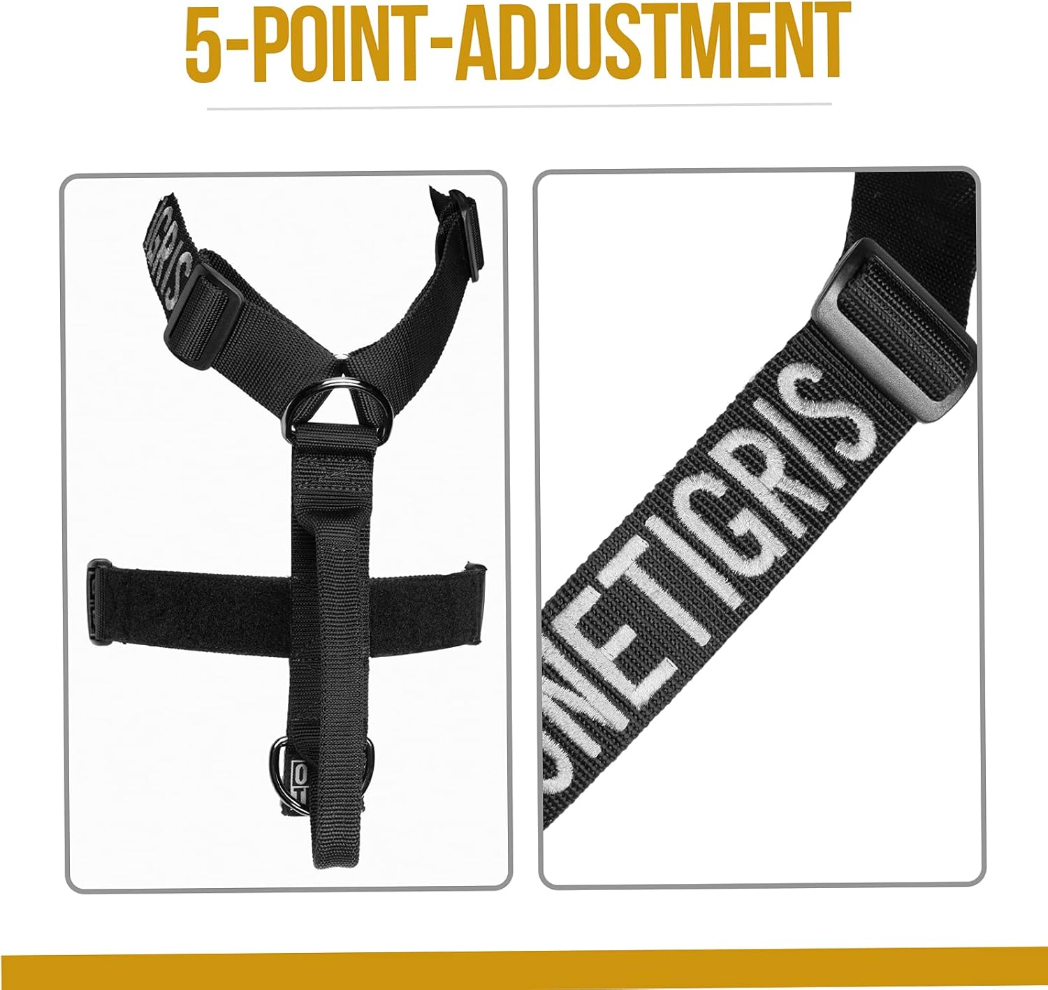 Detalle de OneTigris Harnais anti-traction Goliath K9 – harnais tactique réglable (L) pour chien noir