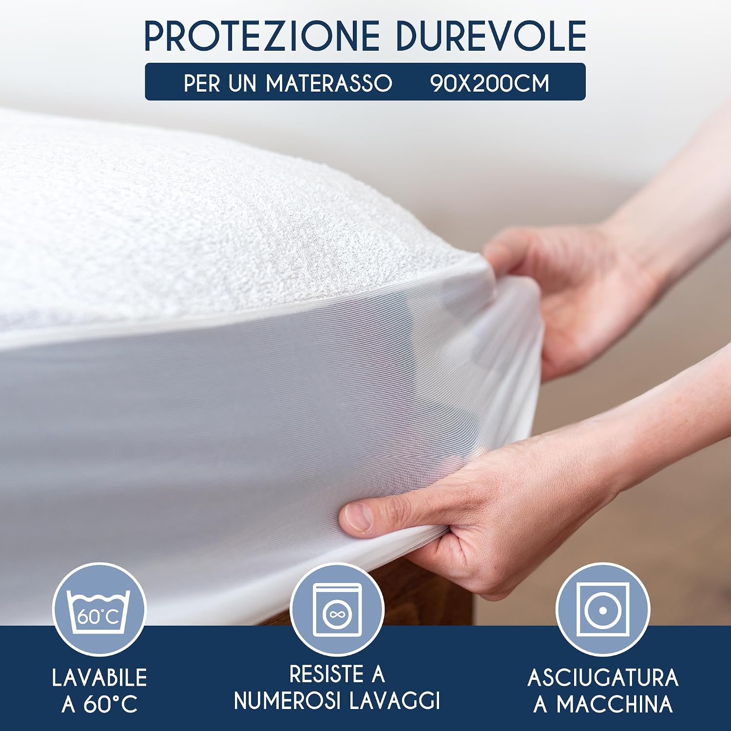 Thumbnail 5 de Dreamzie Coprimaterasso Singolo Impermeabile 90x200 cm per Bambini – Morbido, Traspirante e Antiacaro (C/Tessuto Certificato Oeko-Tex)