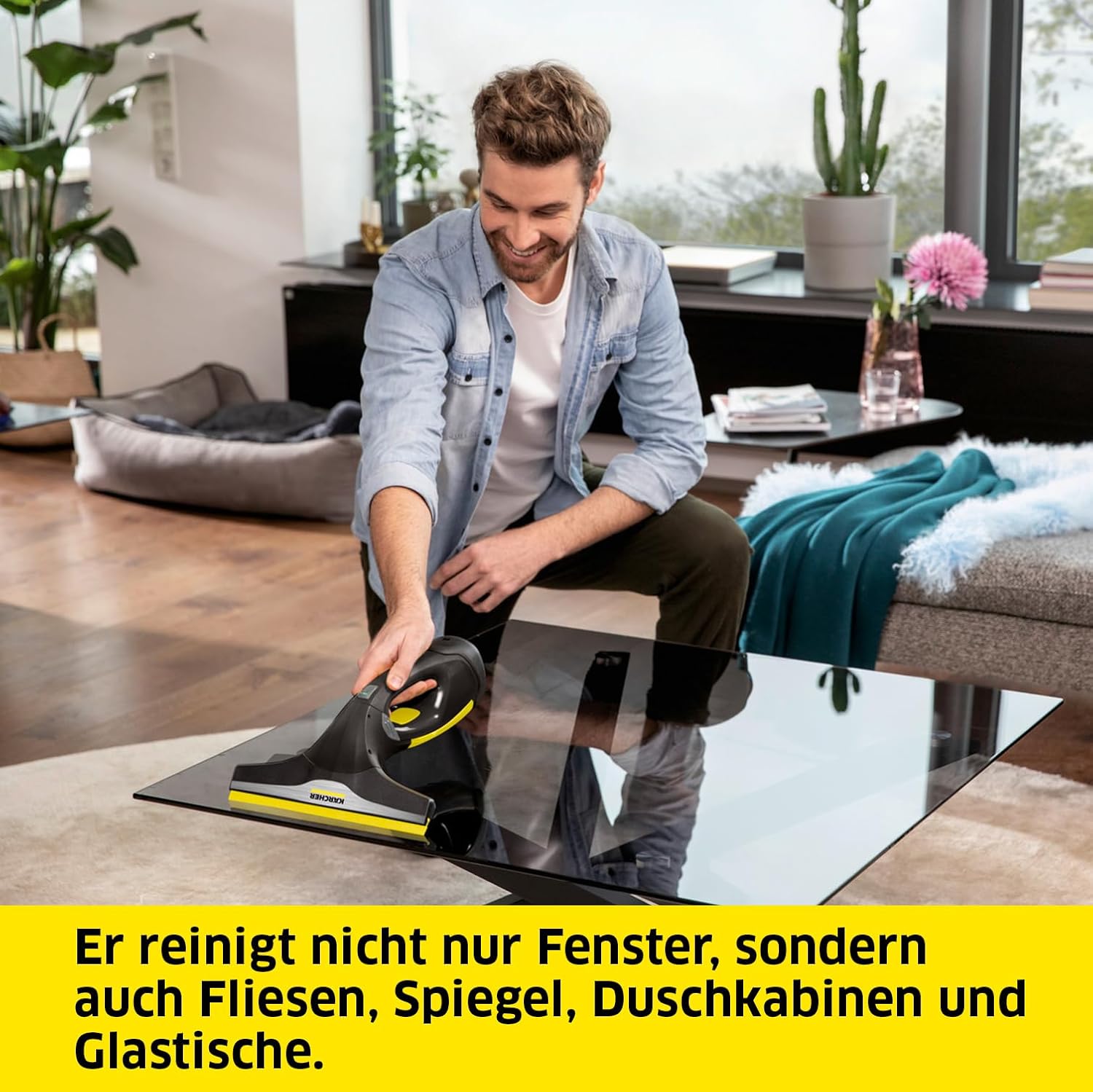 Thumbnail 3 de Kärcher WV 2 Black Edition: Fensterreiniger mit 35-Minuten Akku, 2 Absaugdüsen und mikrofaserreinigtem Zubehör