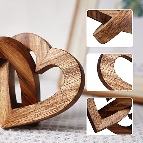 Thumbnail 6 de Lightzz Olive Wood Linked Hearts 7cm