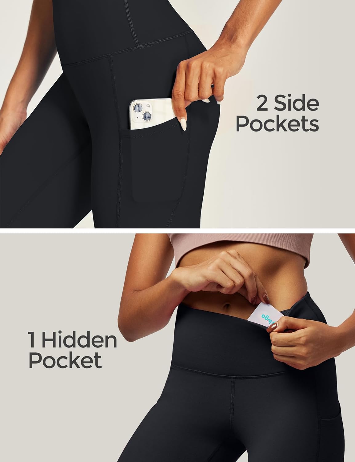 Detalle 2 de IUGA High Waist Yoga Pants with Pockets — Tummy Control 🧘♀