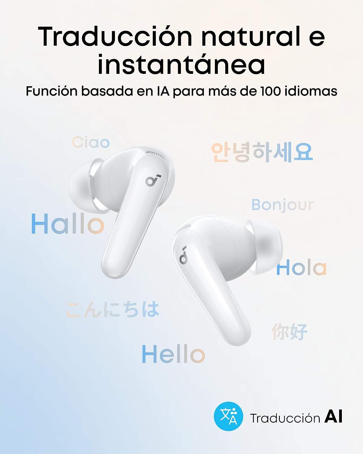 Detalle de Soundcore P31i de Anker: Auriculares Bluetooth con Cancelación de Ruido y Traducción en Vivo