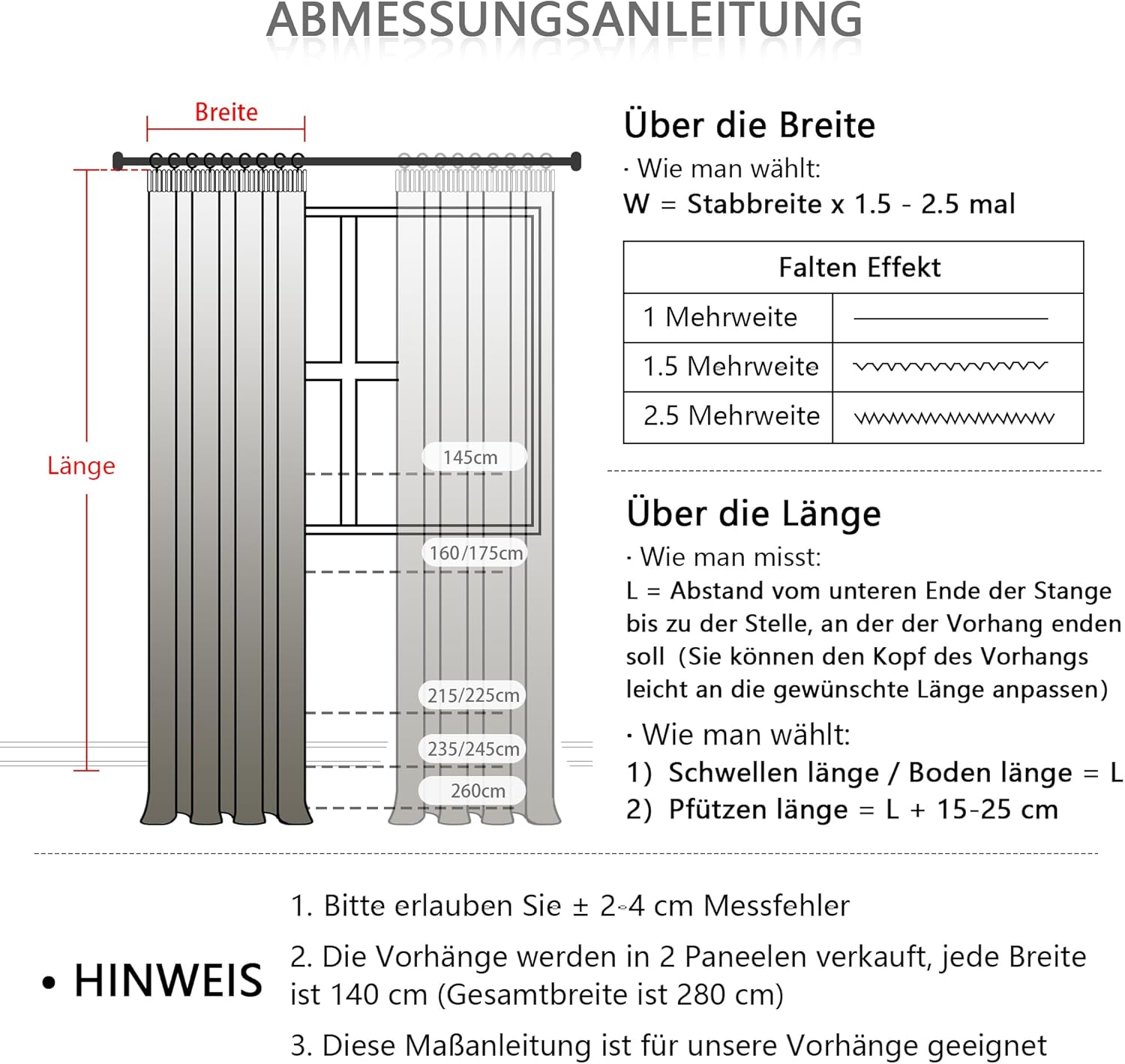 Thumbnail 5 de MYSKY HOME Gardine 2er-Set mit Kräuselband und Pompon-Stickerei, sheer Voile, Rosa (H 215 x B 140 cm)