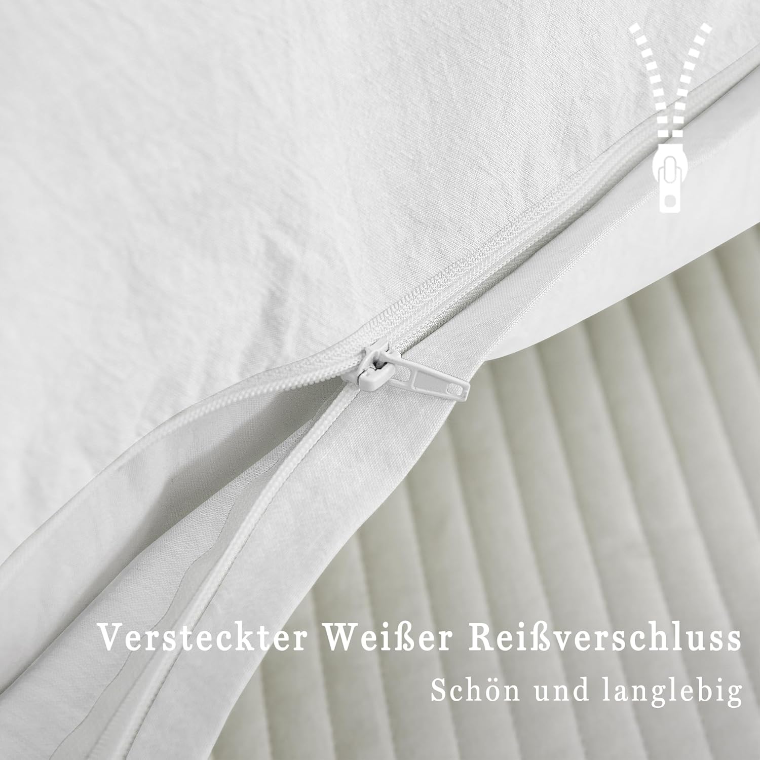 Thumbnail 4 de ATsense 2er Set Kissenbezug 80x80 cm – 100% gewaschene Baumwolle, OEKO-TEX zertifiziert