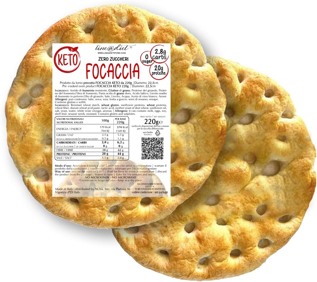 Thumbnail 6 de 6 PROTOPIADE KETO Line@diet – Piadine chetogeniche ad alto contenuto proteine, Fase 1, confezione da 6 piadine da 40 g