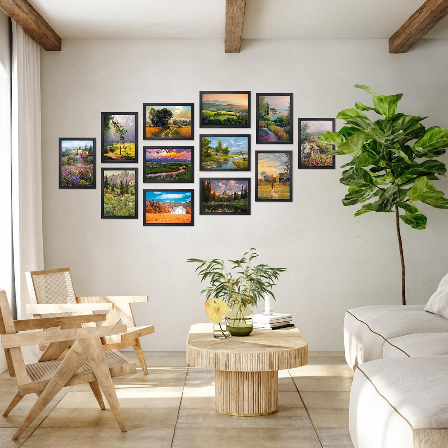 Detalle de Giftgarden 12 Pack A4 Black Photo Frames – versatile display for photos, certificates and artwork