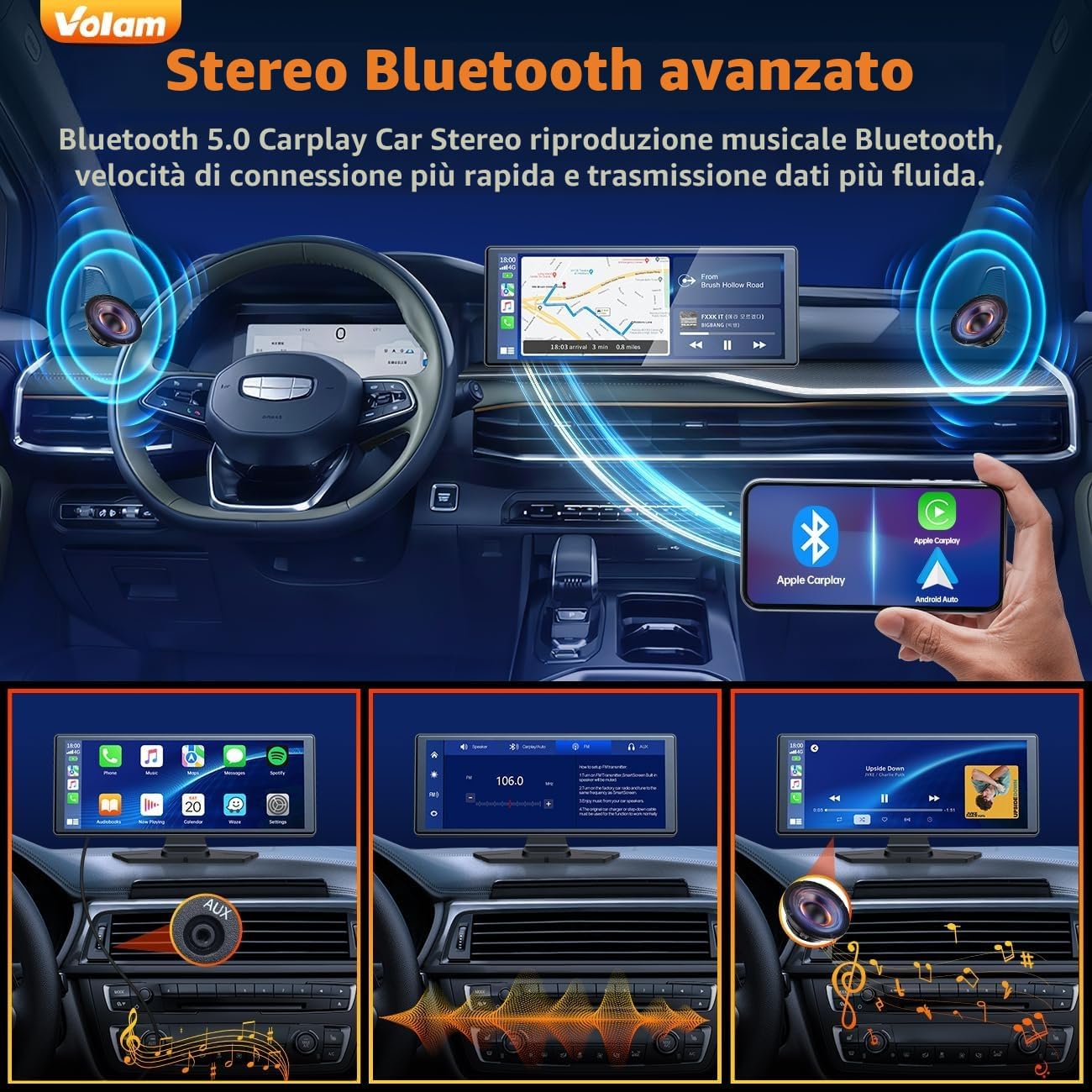 Thumbnail 3 de Volam CarPlay Wireless 9.26 Schermo Auto