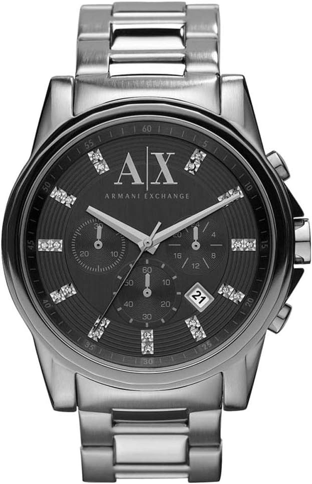 Detalle de Armani Exchange Herrenuhr Quarz-Chronograph, 45 mm Gehäuse aus Edelstahl