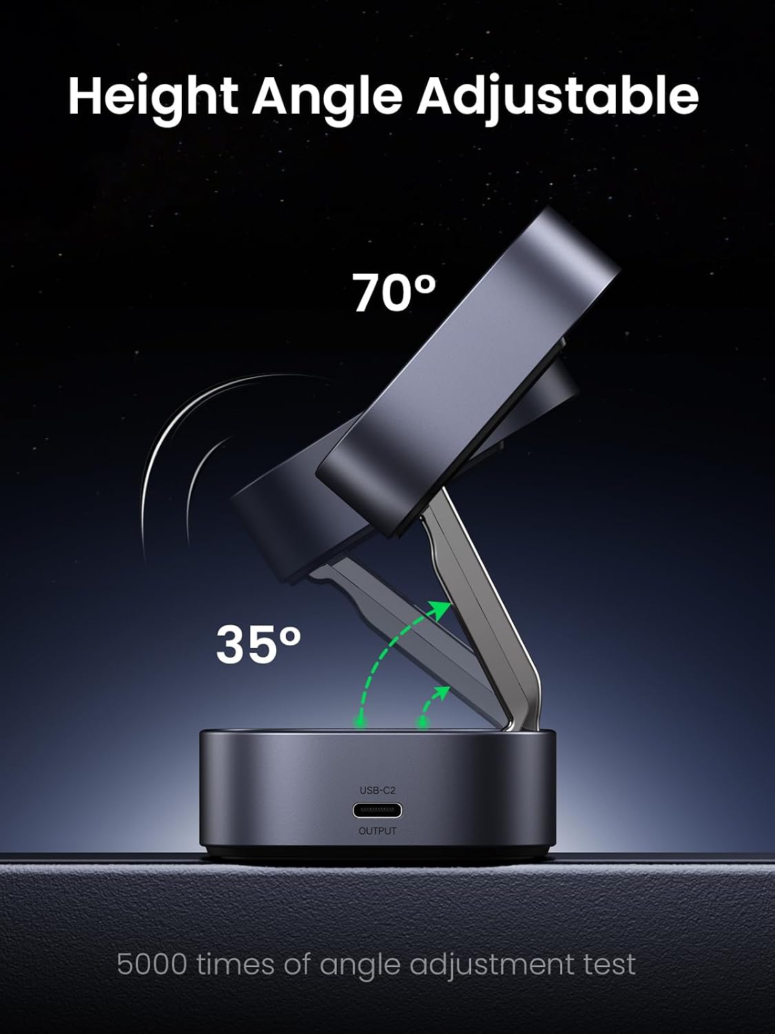 Thumbnail 4 de UGREEN MagFlow MagSafe 2‑in‑1 Wireless Charger Stand