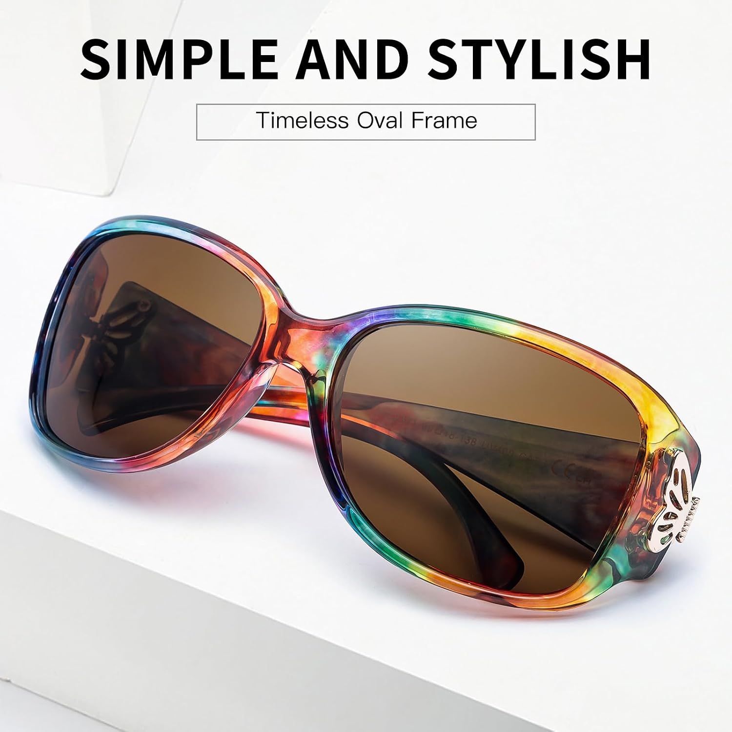 Thumbnail 4 de LVIOE Polarised Sunglasses Womens Oversized Butterfly Frames