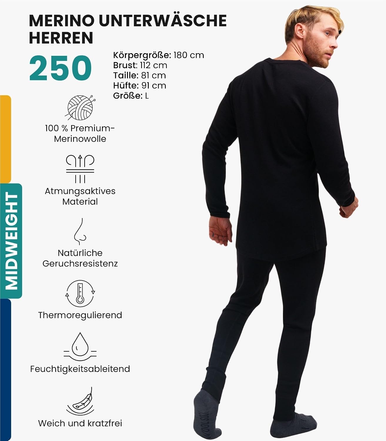 Thumbnail 1 de Merino.tech 250 g/m² Merino Unterwäsche Set