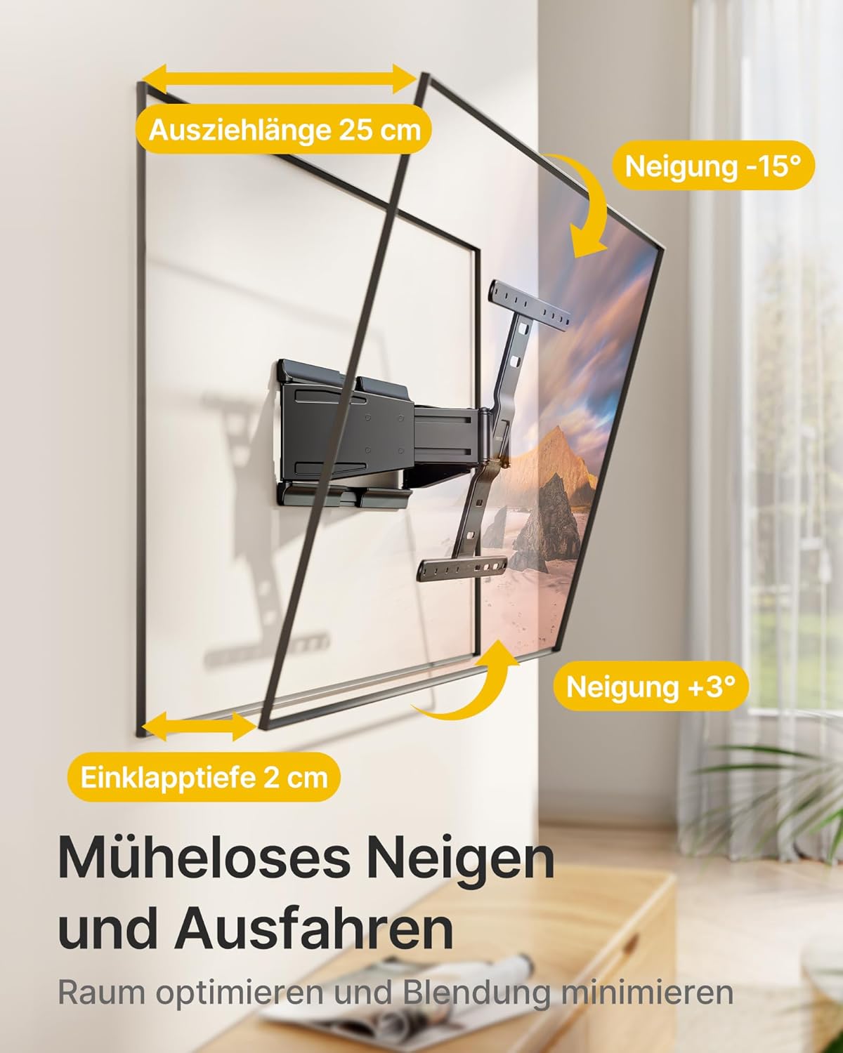 Detalle de monTEK Ultra Slim TV-Wandhalterung 65 kg
