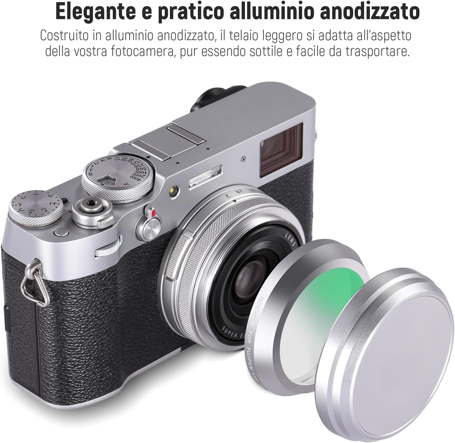 Thumbnail 6 de NEEWER Filtro di protezione UV per fotocamere Fujifilm serie X100 (telaio argento)