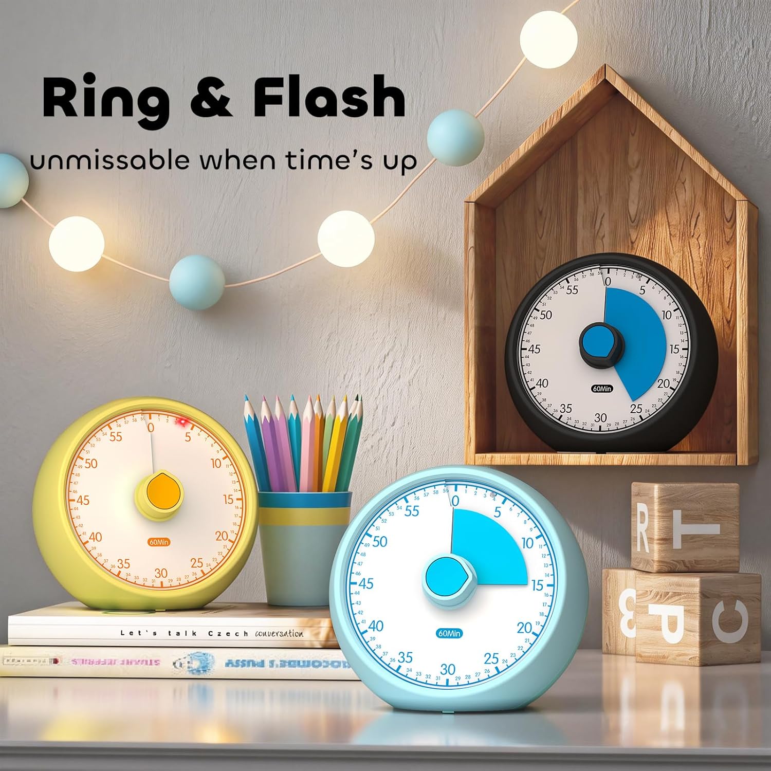 Thumbnail 3 de Conchstar Time Timer visueller 60‑Minuten Timer für Kinder ⏱