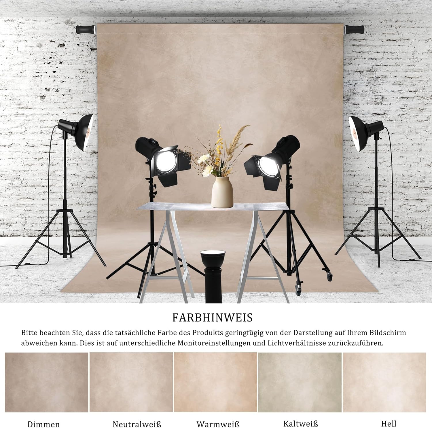 Thumbnail 2 de Kavier abstrakter Fotohintergrund aus Polyester (243 × 300 cm) – beige für Studio, Portrait & Produktfotos