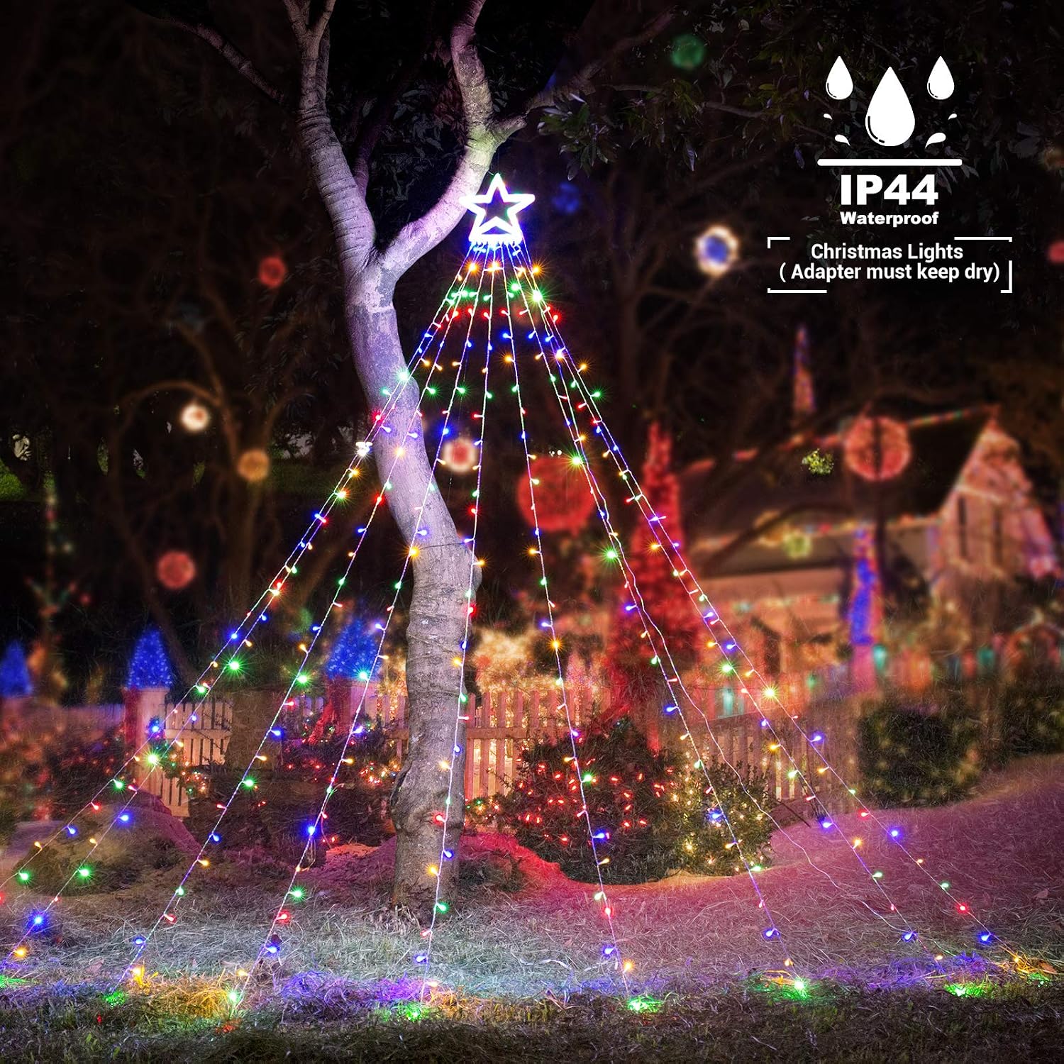 Detalle de Toodour JT-EL/FC300V0200-C Christmas Star Lights, 317 LEDs, 8 Modes