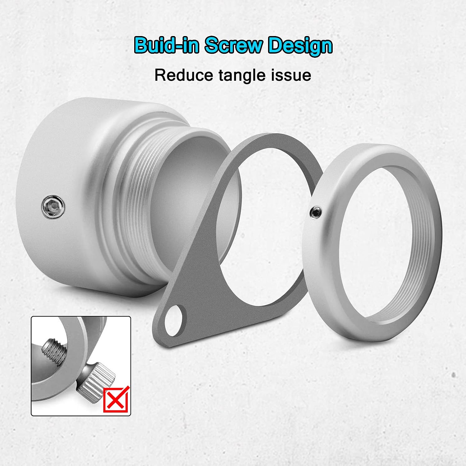 Detalle 2 de Anovo ring-p Flagpole Rings, 360° Rotating Aluminum Alloy, 2-Pack