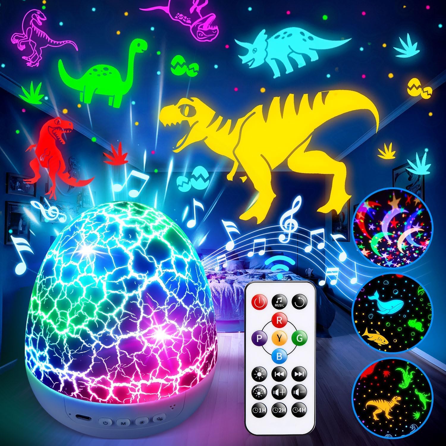 COOLNIGHT Dinosaur Night Light Projector 31 Colours