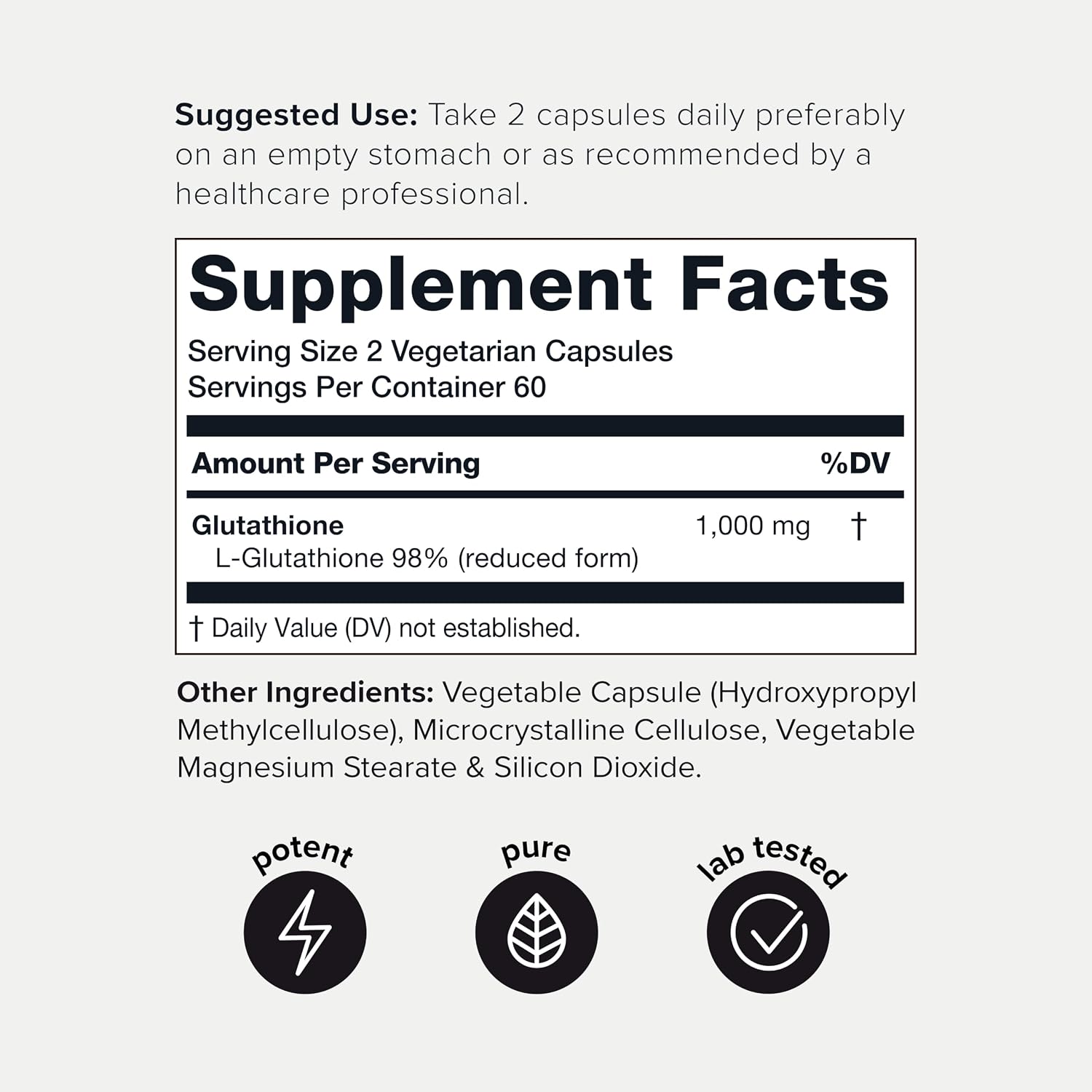 Thumbnail 6 de Toniiq Glutathione Supplement Capsules, 1,000 mg, 98%+ Purity, 120 Count