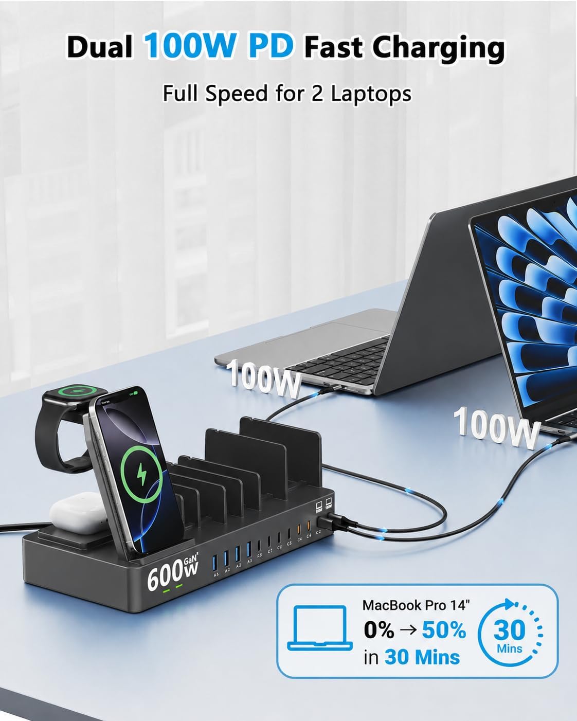 Thumbnail 3 de 600W 15-in-1 Charging Station by Zobirez