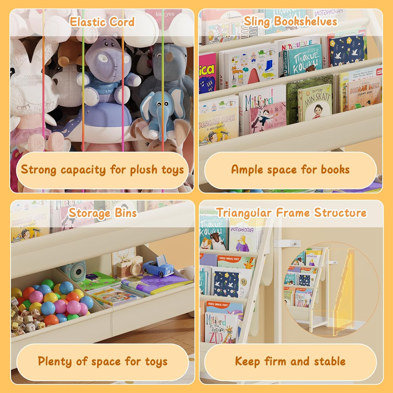 Thumbnail 6 de CYXPHION Kids Bookshelf with Oxford Cloth