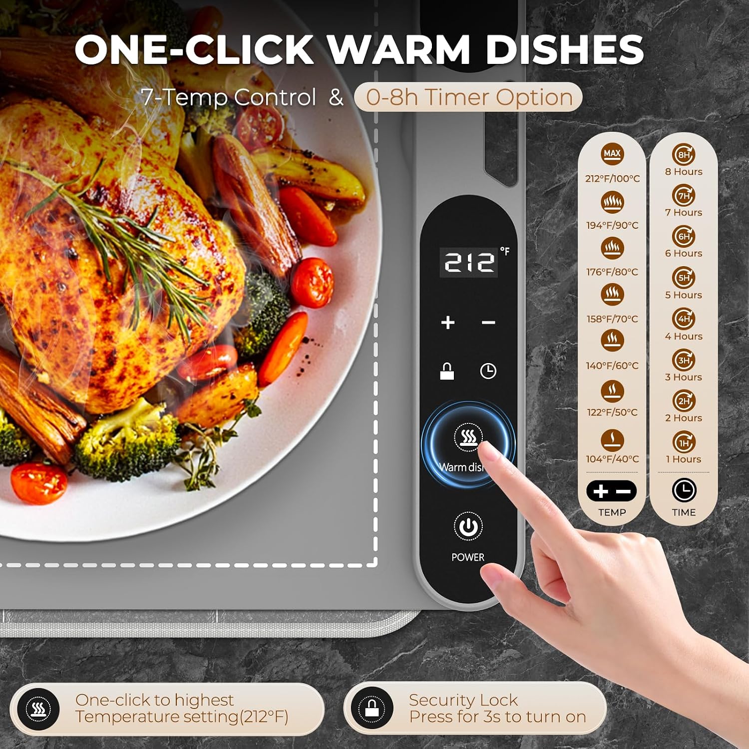 Detalle 2 de Homelove Food Warming Mat 25.2 x 14.96 Inches